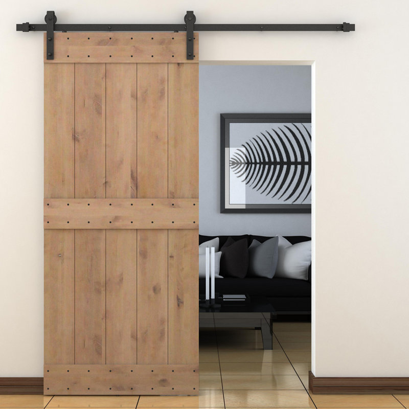 Calhome Vertical Slat Primed Sliding Knotty Solid Wood Panelled Vertical Slat Primed Sliding Knotty Solid Wood Panelled Alder Slab Interior Barn Door