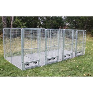 5 Dog Galvanized Steel Yard Kennel