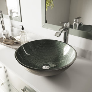 Hammered Silver Vessel Sink Wayfair Gl Circular Vessel Bathroom Sink