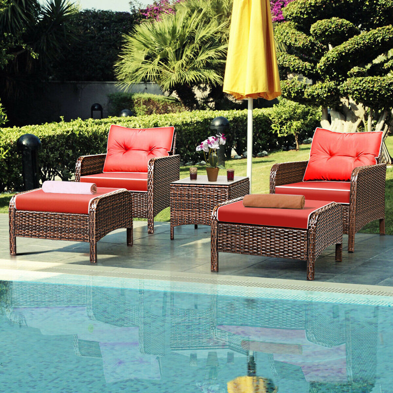 Breakwater Bay Gilliland 5 Piece Rattan Sofa Seating Group With 5 Piece Rattan Sofa Seating Group