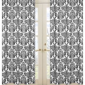 Sloane Damask Semi-Sheer Rod pocket Curtain Panels (Set of 2)