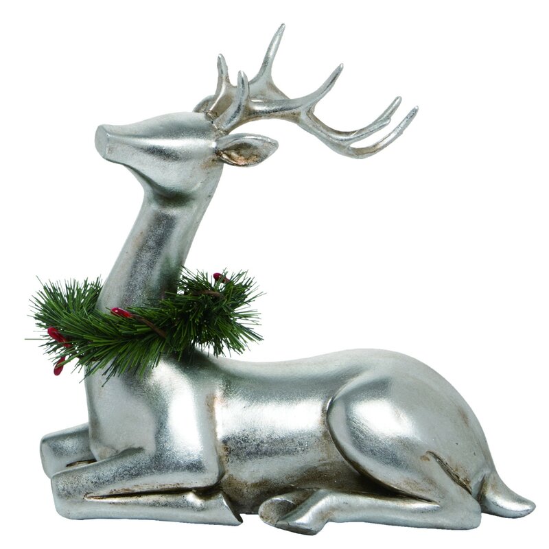 The Holiday Aisle Resin Large Sitting Reindeer | Wayfair