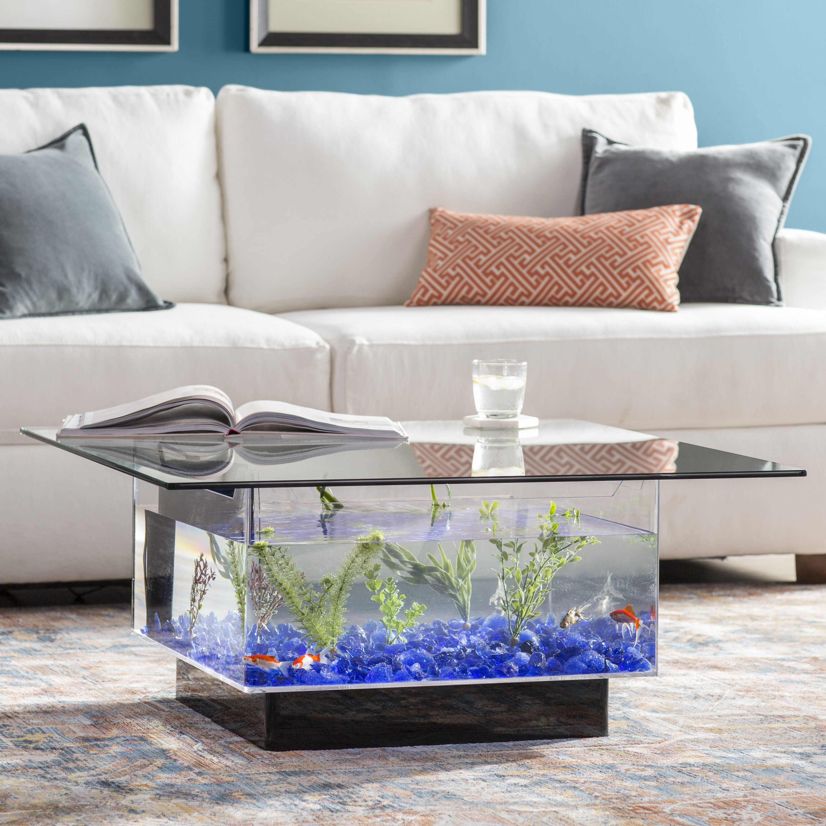 Archie Oscar Claire 25 Gallon Coffee Table Aquarium Tank