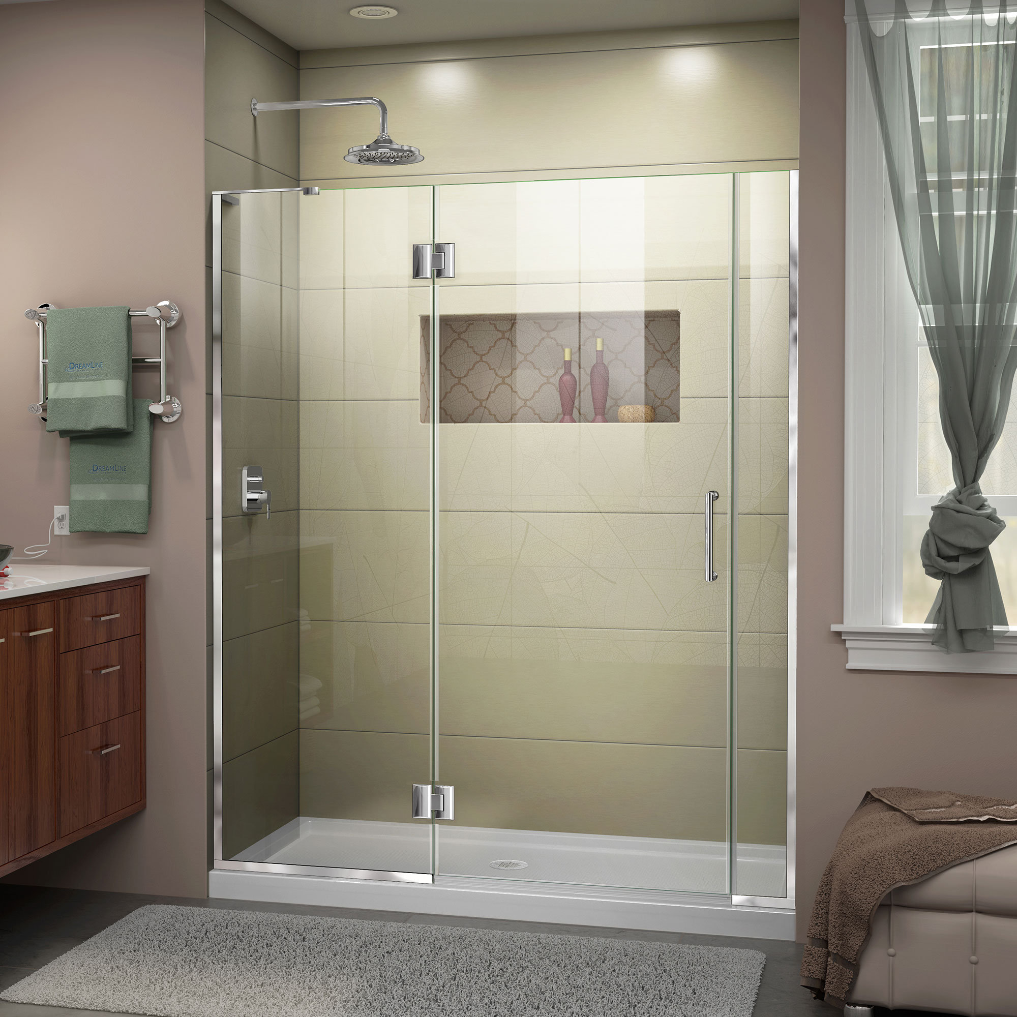 Dreamline Unidoor X 58 X 72 Hinged Frameless Shower Door With