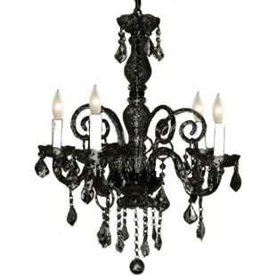 Best Krystal 5-Light Candle Style Chandelier By Pangea Home Ceiling Lights Krystal 5-Light Candle Style Chandelier By Pangea Home Ceiling Lights