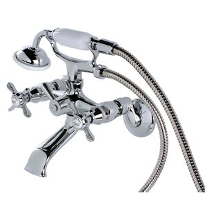 Essex Two Handle Wall Mount Clawfoot Tub Filler with Hand Shower