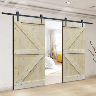 Barn Doors Natural Core Knotty Pine Solid Wood Panelled Slab Interior Barn Door