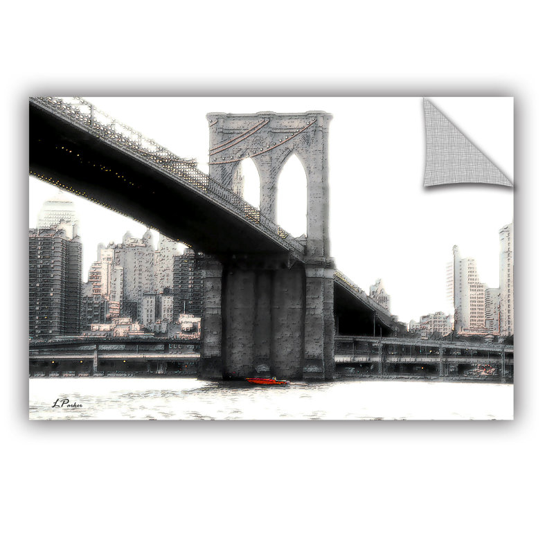 Artwall Nyc S Brooklyn Bridge By Linda Parker Photographic Print Removable Wall Decal Wayfair