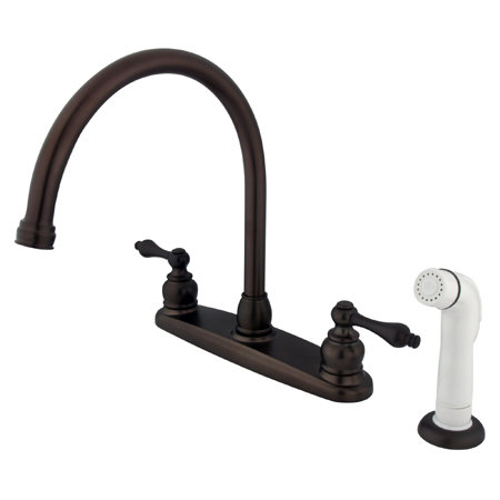 Kingston Brass Vintage Double Handle Kitchen Faucet With Side