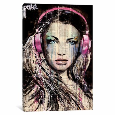 'DJ' Graphic Art on Wrapped Canvas East Urban Home Size: 40