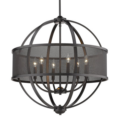 Laurel Foundry Modern Farmhouse Earlene 6 Light Unique Statement Globe Chandelier Laurel Foundry Modern Farmhouse Finish Matte Black Shade Color Matte Black Dailymail