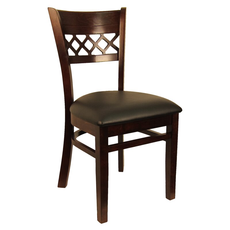 H&D Restaurant Supply, Inc. Lattice Back Solid Wood Dining Chair | Wayfair