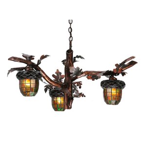 Greenbriar Oak 3-Light Shaded Chandelier