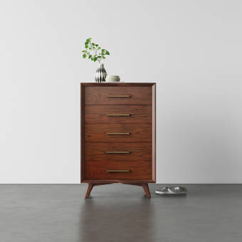 Corrigan Studio Leta Wooden 5 Drawers Chest Wayfair