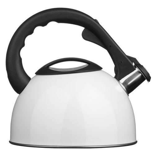 2.5L Stainless Steel Whistling Stove Top Kettle Symple Stuff Colour: White