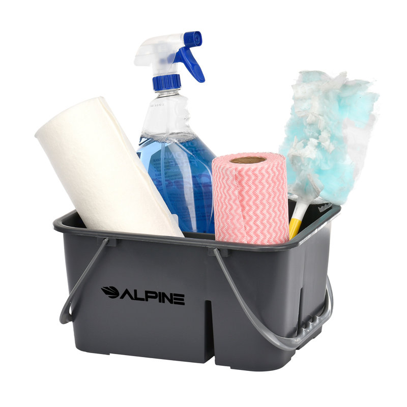 Alpine Industries Plastic Cleaning Caddy 4 Compartment Mop Bucket Wayfair