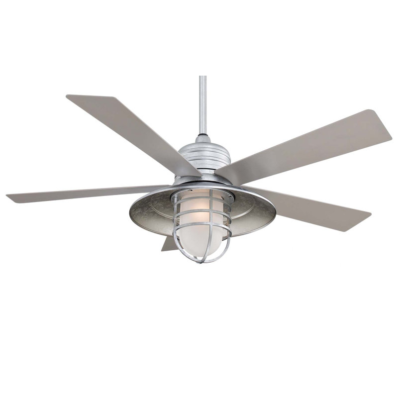 54 Rainman 5 Blade Led Standard Ceiling Fan With Wall Control And Light Kit Included