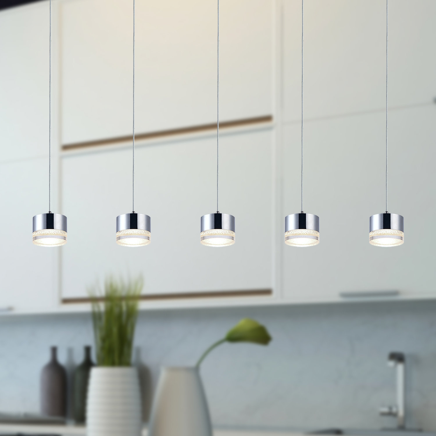 Orren Ellis Barnsdall 5 Light Led Kitchen Island Pendant Orren Ellis Barnsdall 5 Light Led Kitchen Island Pendant