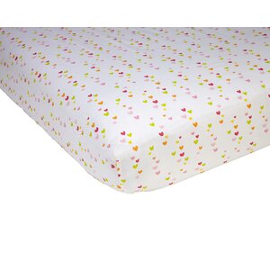 Toss Hearts Fitted Crib Sheet