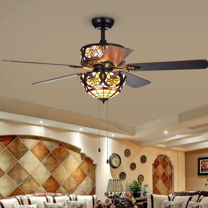 Fleur De Lis Living 52 Cerny Flower 5 Blade Ceiling Fan Wayfair Ca