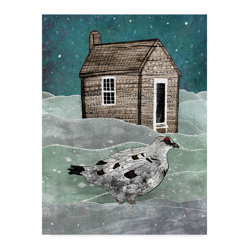Trademark Art Alaska White Bird Acrylic Painting Print On