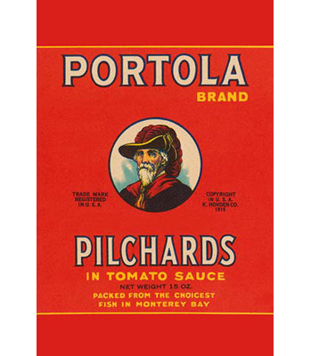 Portola Brand Pilchards Vintage Advertisement Buyenlarge Size 66 H x 44 W
