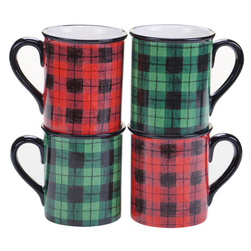 Winter's Plaid Mug. Come discover Christmas Decorating Plaids Buffalo Checks & American Country Style! #hellolovelystudio #farmhousechristmas #christmasdecor #plaid #buffalochecks #countrychristmas