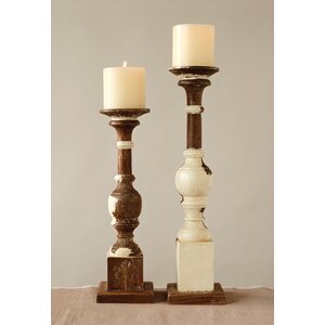 Bungalow Lane Mango Wood Candlestick