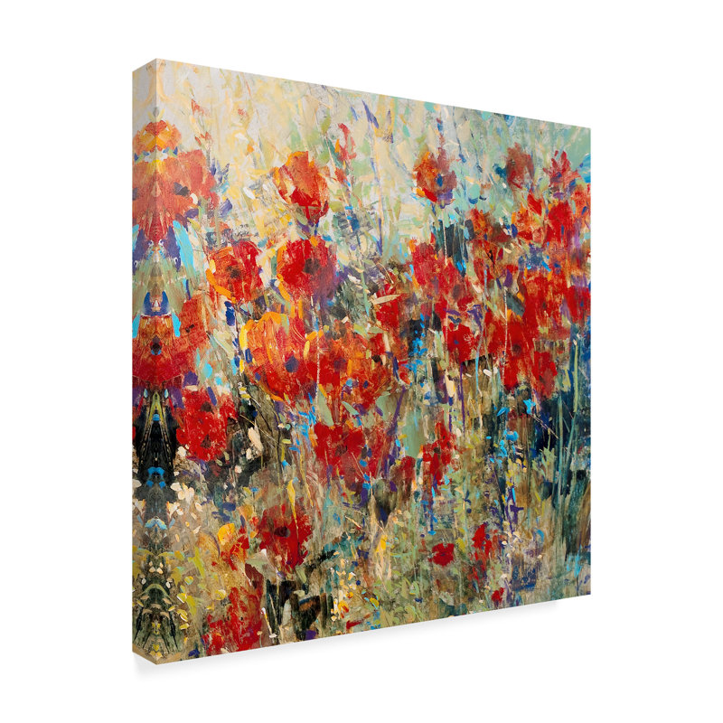 Winston Porter Red Poppy Field Ii Acrylic Painting Print On