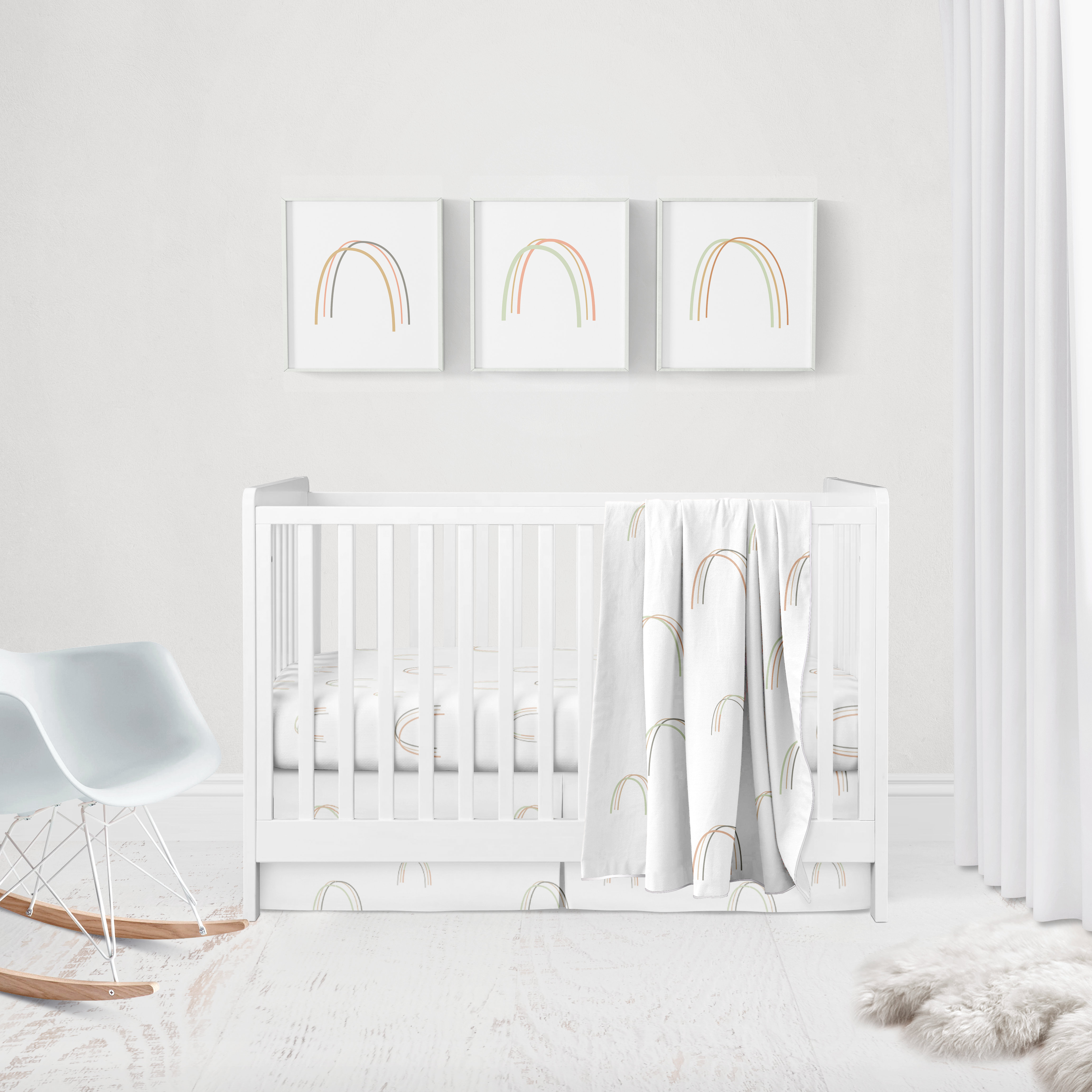 rainbow crib sheet