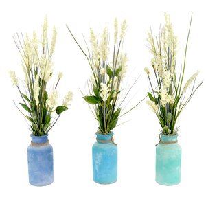 Mason Jar with Heather (Set of 3)