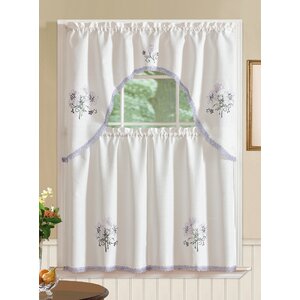 Gerberoy Lily 3 Piece Kitchen Curtain Set