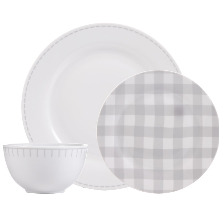 Gracie Oaks Natoma Rim Rustic Cottage 12 Piece Dinnerware Set