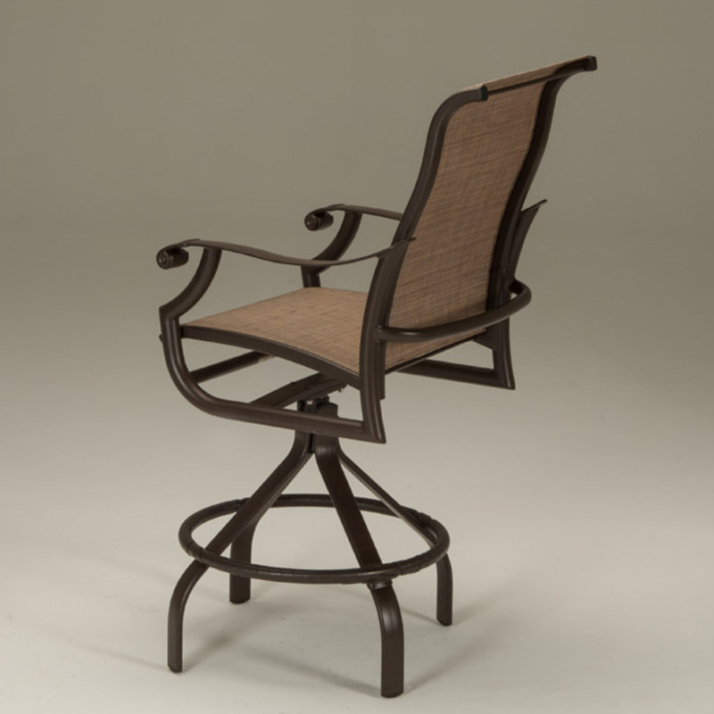 Tropitone Montreux Ii Sling Swivel 25 Patio Bar Stool Wayfair