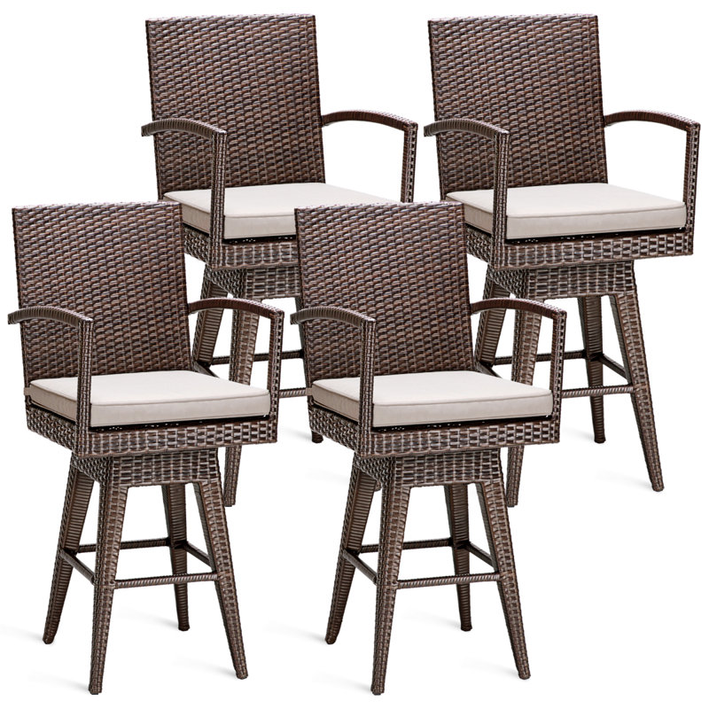 Ivy Bronx Lacourse Swivel 26" Patio Bar Stool with Cushion ... (800 x 800 Pixel)
