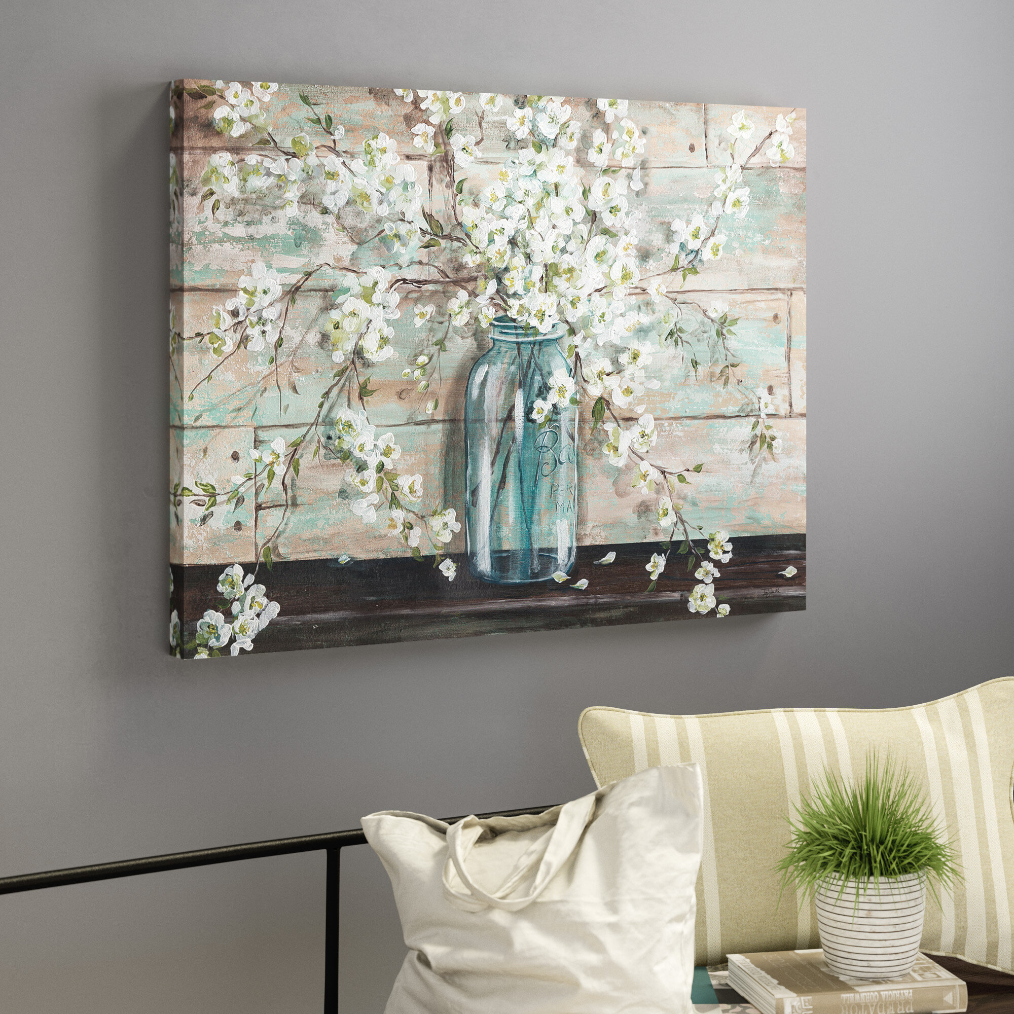 Laurel Foundry Modern Farmhouse Blossoms In Mason Jar Painting