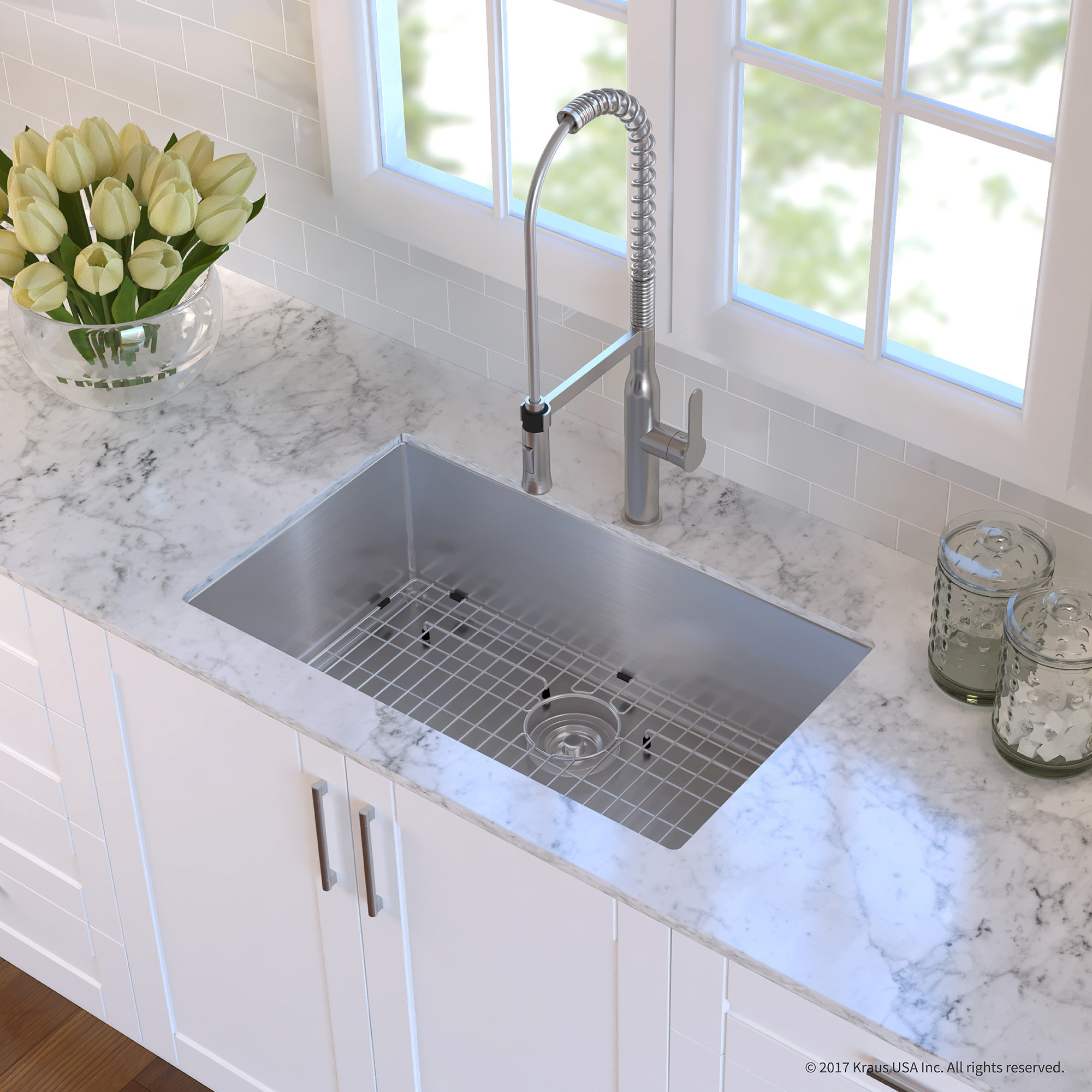 Khu100 30 1650 41ss Kraus Handmade Stainless Steel 16 Gauge L X Khu100 30 1650 41ss Kraus Handmade Stainless Steel 16 Gauge L X 18 W Undermount Kitchen Sink With Faucet Reviews Wayfair