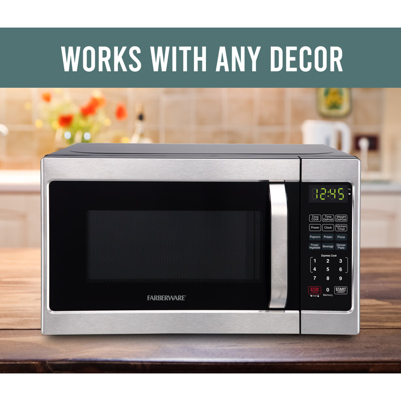 Farberware Clic 0 7 Cu Ft 700 Watt Microwave Oven Brushed Farberware Clic 0 7 Cu Ft 700 Watt