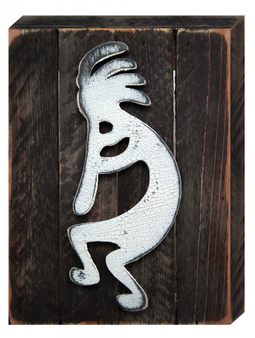 Designocracy Kokopelli Art On Reclaimed Wooden Board Wall Décor Kokopelli Art On Reclaimed Wooden Board Wall Décor