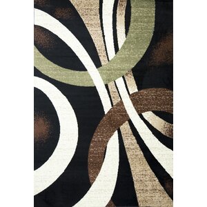 Lopped Black/Beige Area Rug