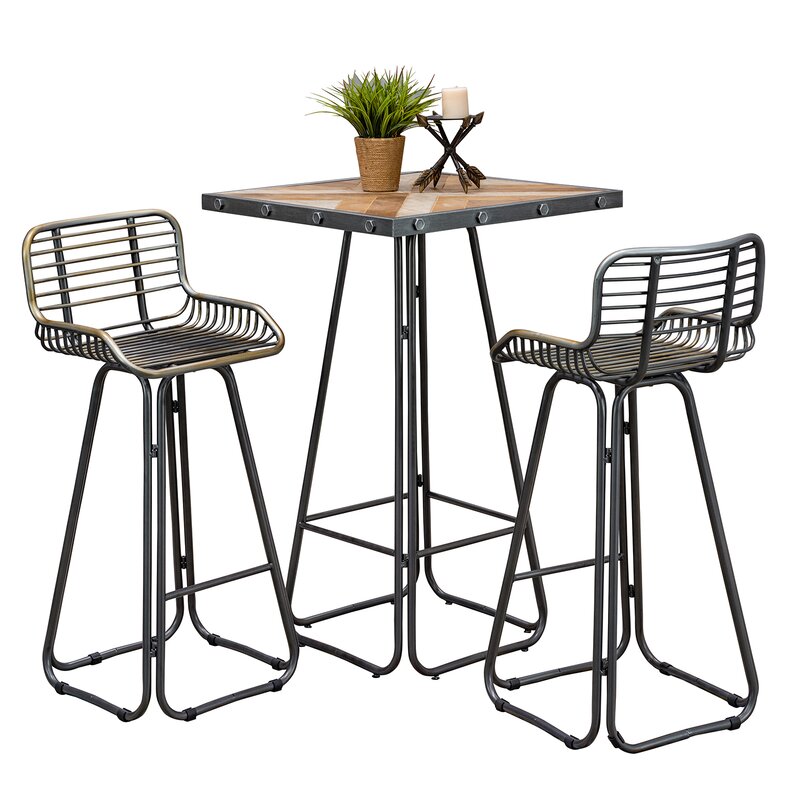 Williston Forge Villani 3 Piece Pub Table Set Reviews Wayfair