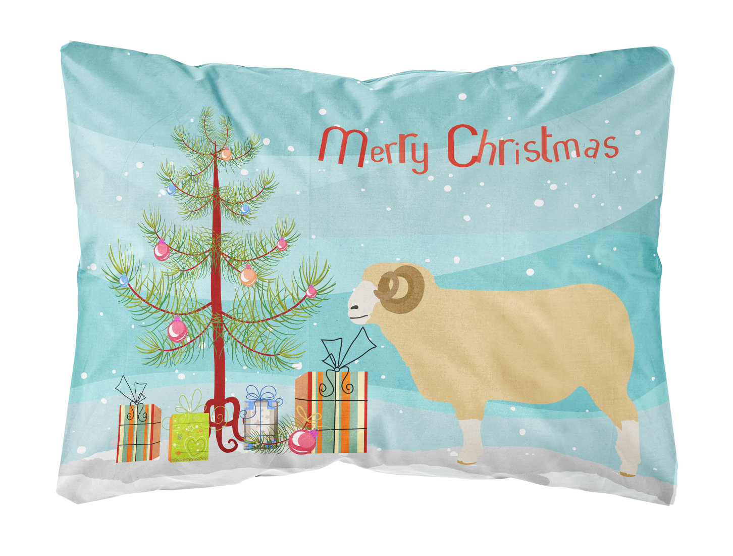 The Holiday Aisle Harlan Horned Dorset Sheep Christmas Indoor Outdoor Throw Pillow Wayfair