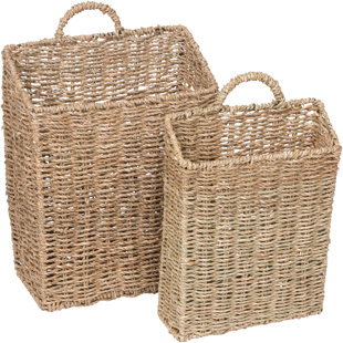 Hanging Wicker Wall Baskets Wayfair 2 Piece Hanging Wall Mounted Basket Set