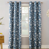 Blue Floral Curtains Wayfair