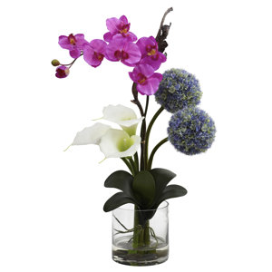 Calla, Orchid and Ball Flower Arrangements