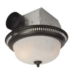 Decorative Designer Bath Fan with Light in Oil Rubbed Bronze