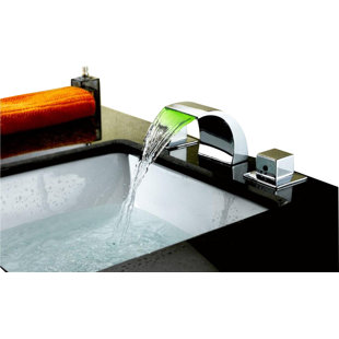 Modern Waterfall Bathroom Sink Faucets Widespread Led Waterfall Bathroom Sink Faucet
