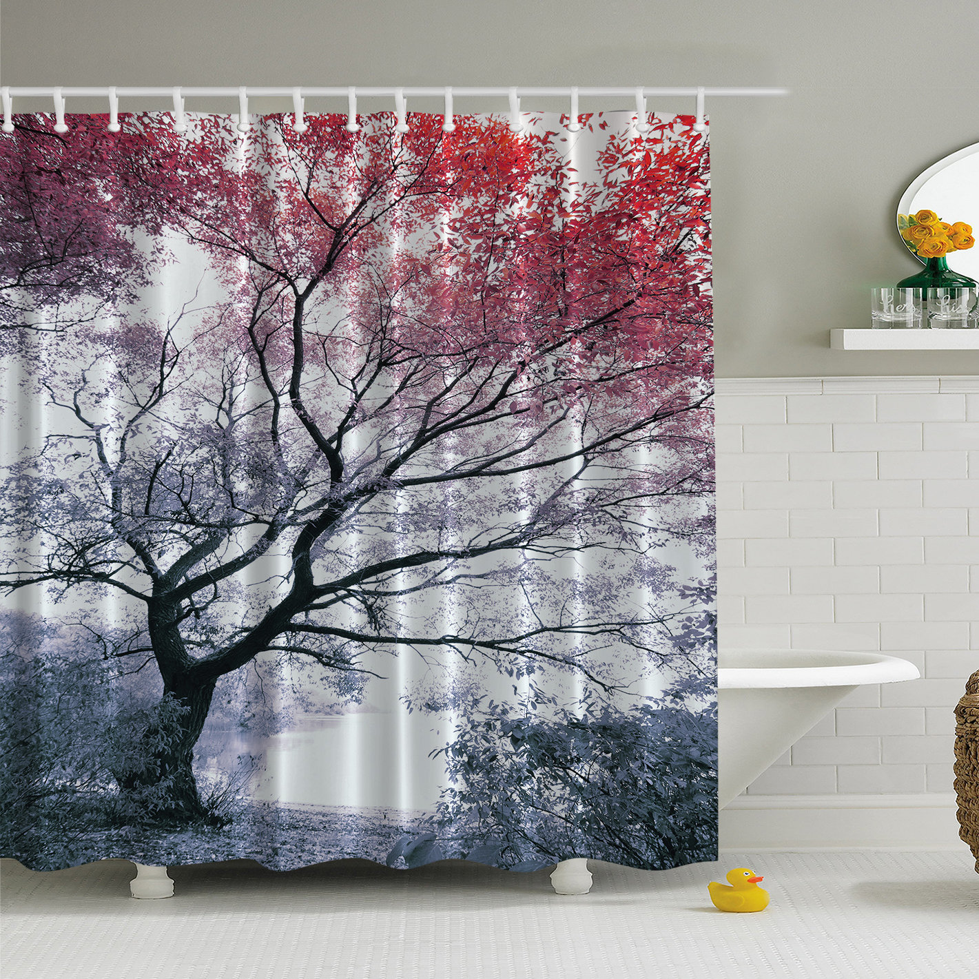 East Urban Home Lonely Tree Print Single Shower Curtain Reviews