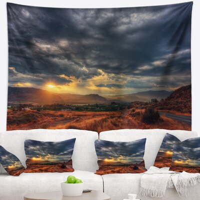 Landscape Beautiful Sunrise in Osoyoos Tapestry East Urban Home Size: 68