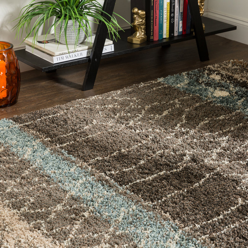 Bungalow Rose Allendale Abstract Brown Ivory Teal Taupe Gray Area Rug Reviews Wayfair